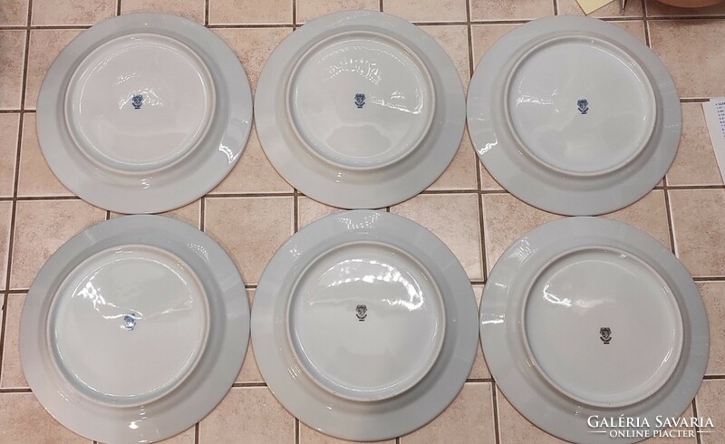 Alföldi tavern marked porcelain 23.5 cm flat plate (6 pcs.)