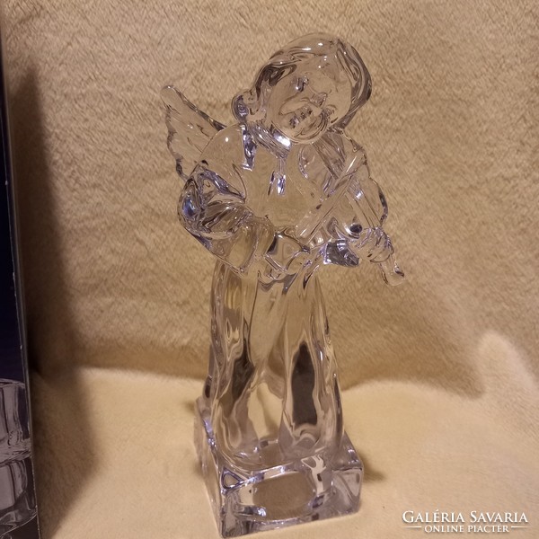 " MIKASA " ( HERALD Kollekció  ) ,Hegedülő angyal, üveg szobor, figura, karácsonyi dekoráció.