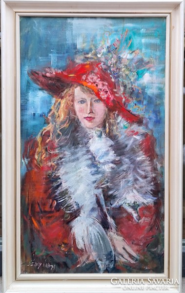 Éva Séday (1929-2011): girl with a hat