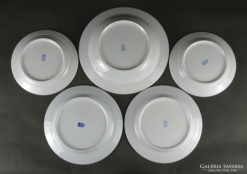 1P637 retro mixed lowland porcelain plate set 5 pieces