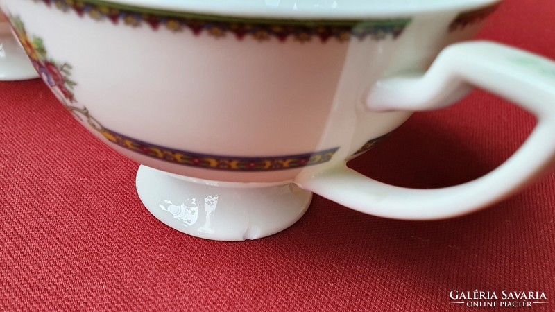 2db Königliche privilegierte Porzellanfabrik Tettau német porcelán teás kávés csésze virág mintával