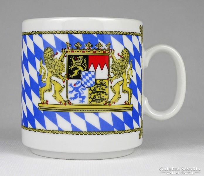 1P746 old Bavarian porcelain mug with Bavarian coat of arms