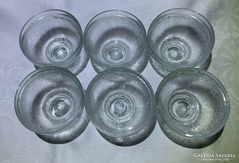 Retro fagyis pudingos krémkehely - Kalevala Amfora talpas pohár szett vastag üveg kehely