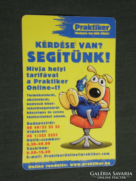 Kártyanaptár, Praktiker barkácsáruház, grafikai rajzos, reklám figura, 2007,   (3)