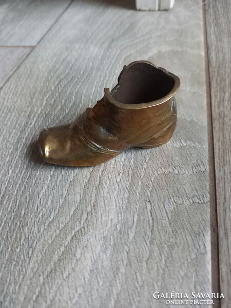 Gorgeous antique copper boot toothpick holder (8x3.2x4 cm)