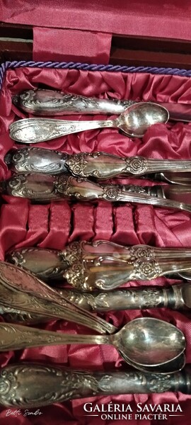 Silver-plated decorative Russian cutlery set, marked, like new, incomplete