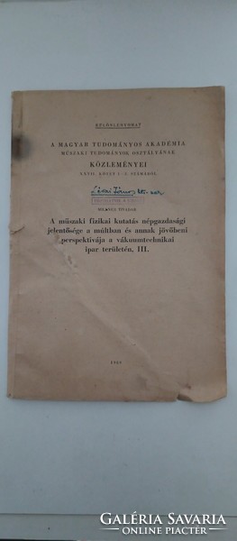 Announcements of the Hungarian Academy of Sciences 1960 * special edition *