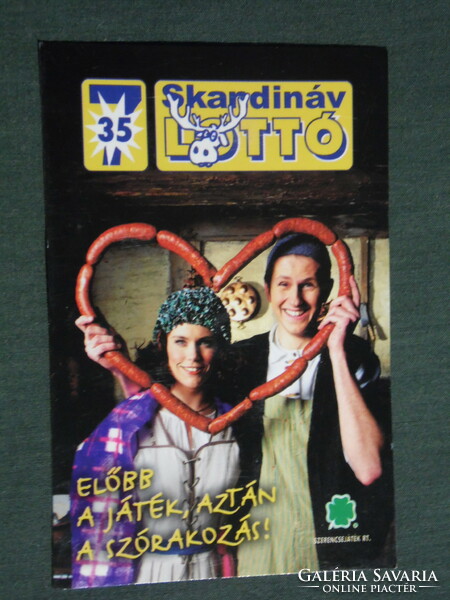 Kártyanaptár, Totó lottó szerencsejáték, skandináv lottó, férfi női modell , 2004,   (3)