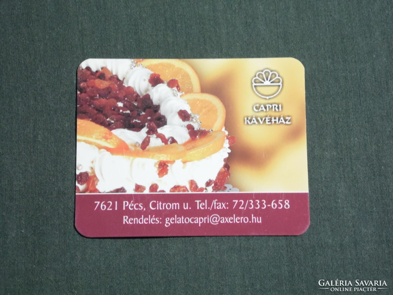 Card calendar, smaller size, capri café pastry shop, Pécs, 2005, (3)