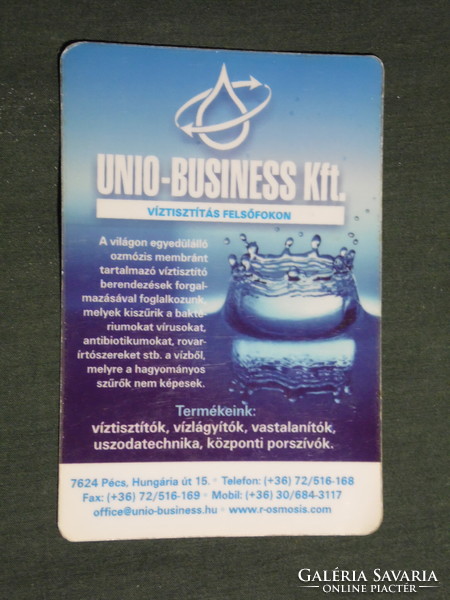 Kártyanaptár, Unio Business víztisztítás Pécs, 2009,   (3)