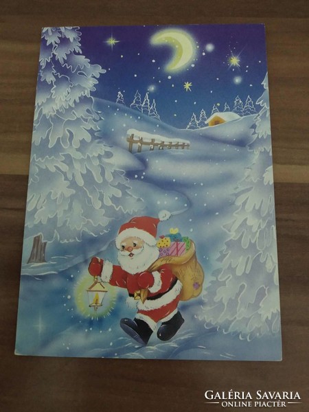Régi karácsonyi képeslap, télapó