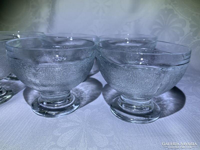 Retro ice cream custard cup - Kalevala amphora stemmed glass set thick glass cup