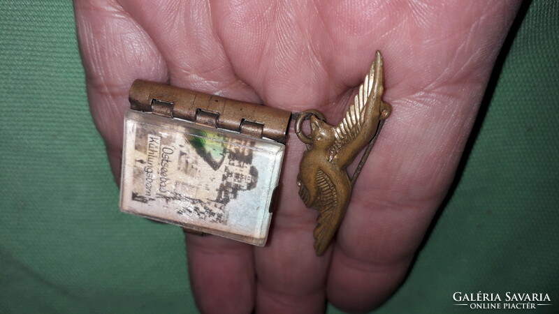 Antique german imperial eagle copper small book key ring kühlungsborn beach photo leporello