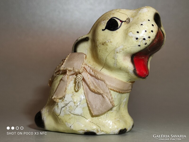 Antique old porcelain chocolate dog figurine sweet little candy from the past