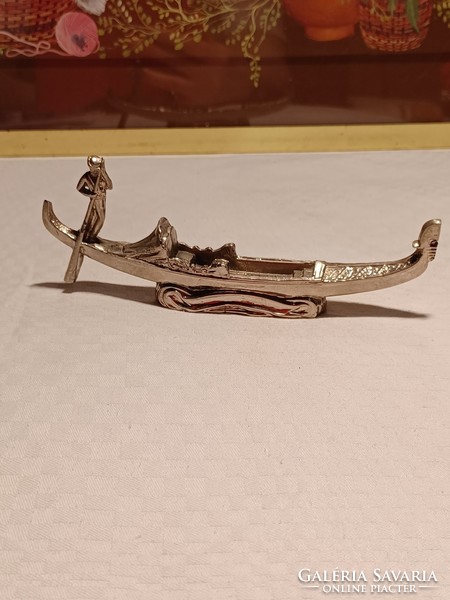 Silver-plated Venetian gondola ornament