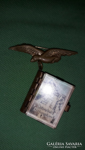 Antique german imperial eagle copper small book key ring kühlungsborn beach photo leporello