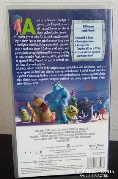 Disney - Pixar - Szörny RT. - VHS - kazetta eladó