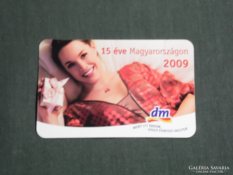 Kártyanaptár,kisebb méret, DM háztartási drogerie markt, erotikus női modell, 2009,   (3)