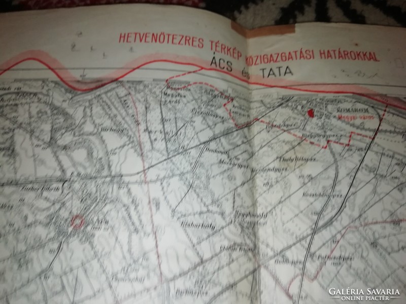Seventy-five thousand map with administrative boundaries ács and tata m.Kir