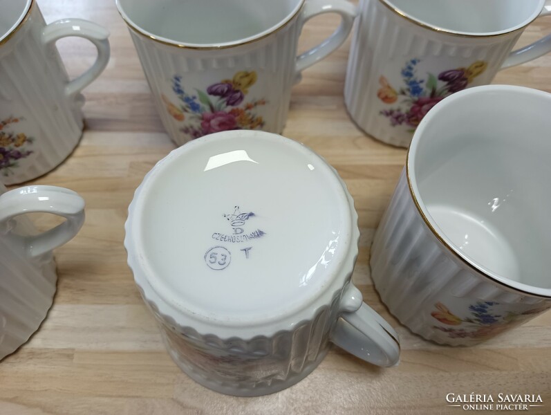 Gilded Czech porcelain mugs