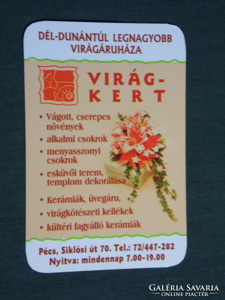 Card calendar, flower garden flower store, Pécs, 2007, (3)