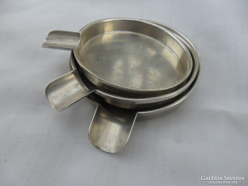English silver travel ashtray set