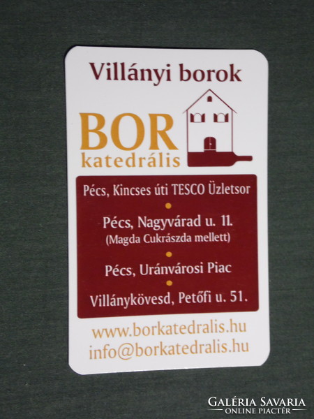 Card calendar, wine cathedral Villány wine shops, Pécs, Villánykövesd, 2022, (3)