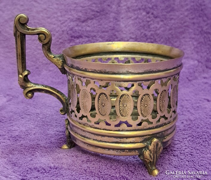 Antique silver-plated cup holder (m4366)