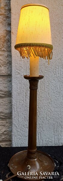 Antique table lamp Biedermeier candle holder made of elegant copper. Video.