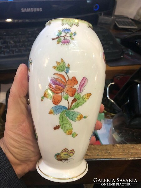 Herendi porcelán váza, hibátlan, 17 cm-es, ajándéknak.Viktória mintás
