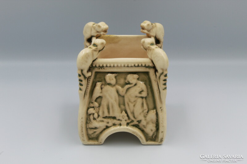 Zsolnay old ivory historicizing small pot/vase 1#