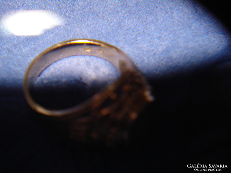 14 K női, egyedi készítésű monogrammos pecsétgyűrű.
