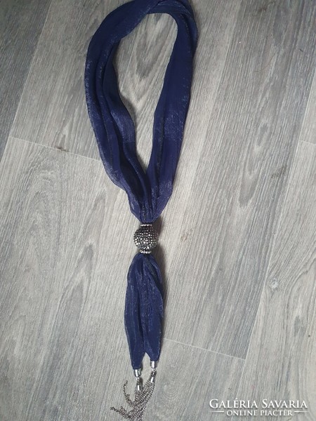 Elegant festive collar / scarf combination in deep blue