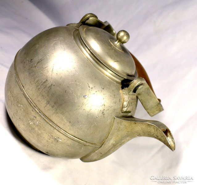 1856 period antique full-bodied pewter teapot!
