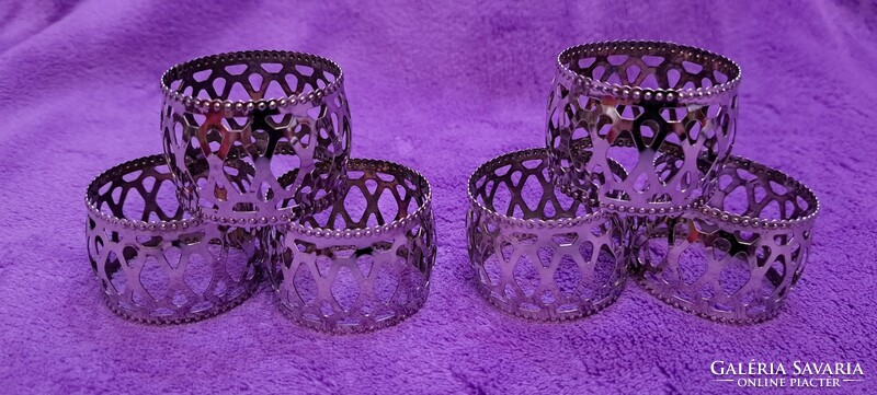 6 silver-plated napkin rings (m4367)