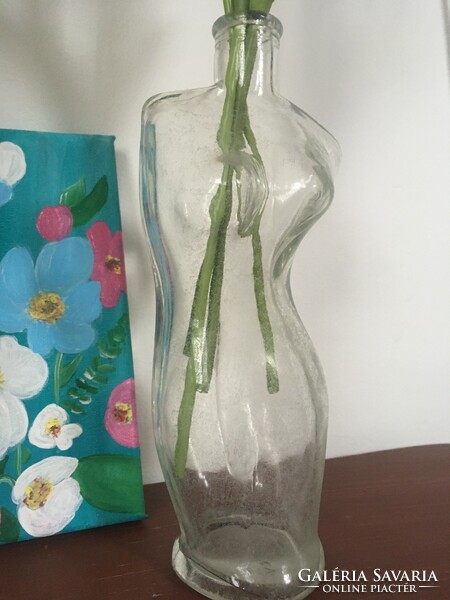 Akt női test-figurális üveg- váza/palack/dekor