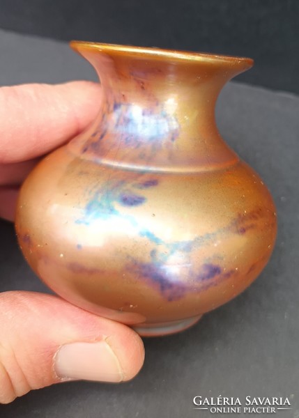 Extra rare miniature multicolor decorative vase by Zsolnay