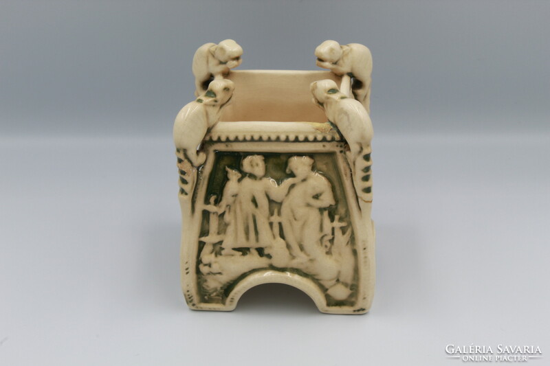 Zsolnay old ivory historicizing small pot/vase 1#