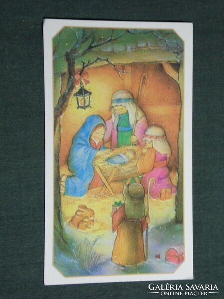 Card calendar, Korda book publishing house Kecskemét, religion, graphic artist, little Jesus, 2010, (3)