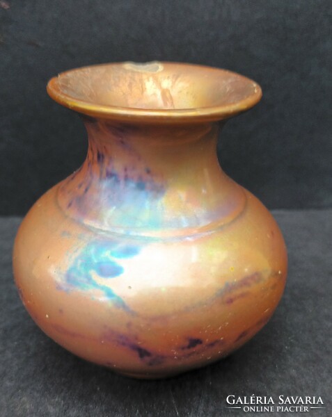 Extra rare miniature multicolor decorative vase by Zsolnay