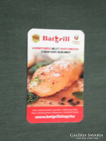 Card calendar, smaller size, Bátgrill butcher shops, Pécs, 2022, (3)