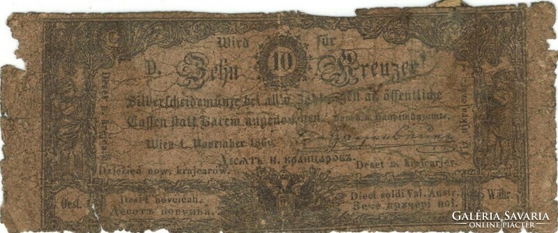 10 Kreuzer krajczar krajczar 1860