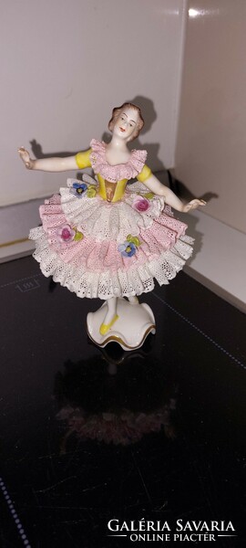Girl in German porcelain lace dress