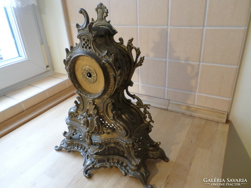 Old copper ornate Rococo mantel clock without clockwork