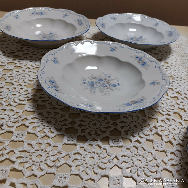 Zsolnay rare, blue-edged, blue floral pattern, baroque plates