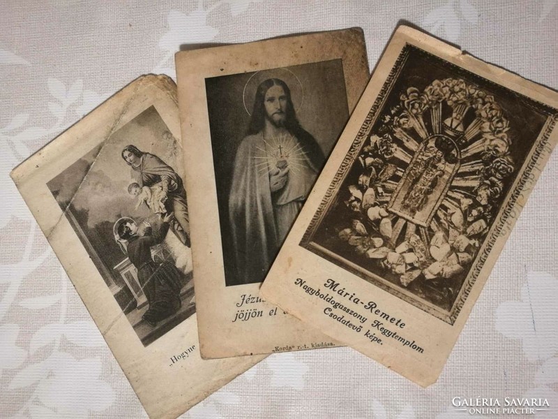 Antique holy image, prayer card 3 pcs