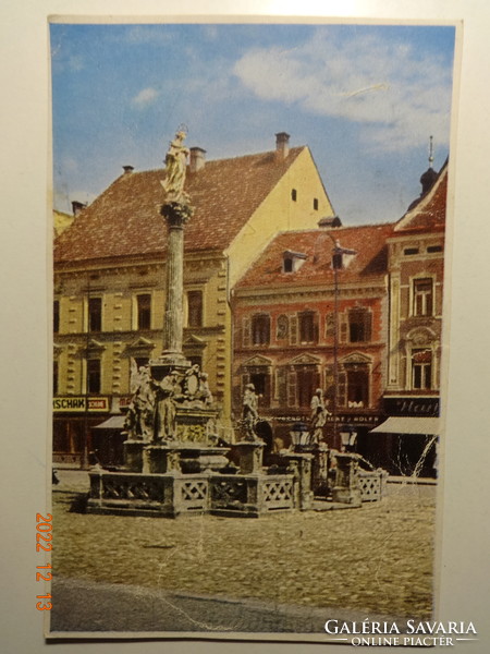 Régi postatiszta képeslap: Marburg (Németország), Adolf Hitler tér