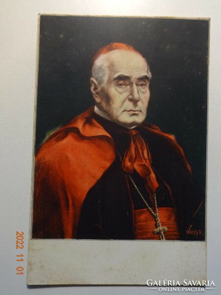 Régi postatiszta festmény képeslap -  Dr. Csernoch János bíbornok, hercegprímás