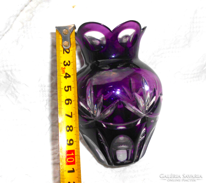 Purple lead crystal vase - heavy, massive piece