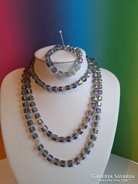 Aurora borealis necklace+bracelet